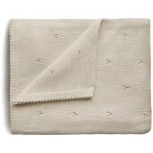 Mushie Knitted Pointelle Baby Blanket couverture tricotée pour enfant Ivory 80 x 100cm 1 pcs