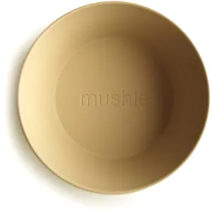 Mushie Round Dinnerware Bowl bol Mustard 2 pcs
