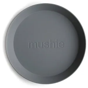 Mushie Round Dinnerware Plates assiette Smoke 2 pcs
