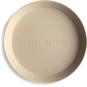 Mushie Round Dinnerware Plates assiette Vanilla 2 pcs