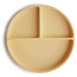 Mushie Silicone Suction Plate assiette à compartiments avec ventouse Daffodil 1 pcs