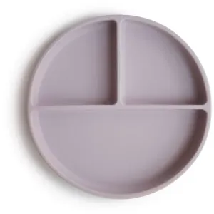 Mushie Silicone Suction Plate assiette à compartiments avec ventouse Soft Lilac 1 pcs