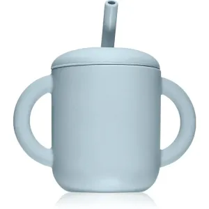 Mushie Training Cup with Straw tasse avec paille Powder-blue 175 ml
