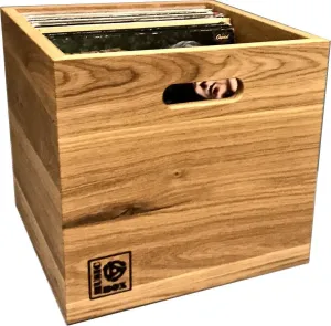Music Box Designs Oiled Oak 12 Inch Vinyl Record Storage Box La boîte Boîte pour disques LP