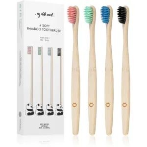 My White Secret Bamboo Toothbrush brosse à dents en bambou soft 4 pcs