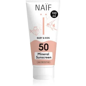 Naif Baby & Kids Mineral Sunscreen SPF 50 crème protectrice solaire pour les mamans et les bébés SPF 50 100 ml