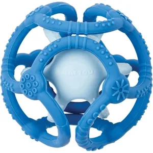 NATTOU Teether Silicone Ball 2 in 1 jouet de dentition Blue 4 m+ 2 pcs