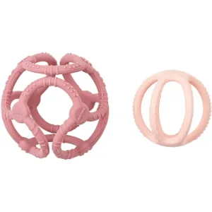 NATTOU Teether Silicone Ball 2 in 1 jouet de dentition Pink 4 m+ 2 pcs
