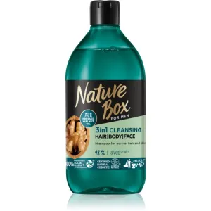 Nature Box Walnut gel de douche nettoyant visage, corps et cheveux pour homme 385 ml