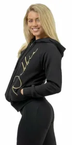 Nebbia Classic Zip-Up Hoodie INTENSE Signature Black/Gold XS Fitness sweat à capuche