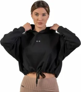 Nebbia Loose Fit Crop Hoodie Iconic Black XS-S Fitness sweat à capuche