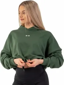 Nebbia Loose Fit Crop Hoodie Iconic Dark Green XS-S Fitness sweat à capuche