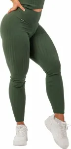Nebbia Organic Cotton Ribbed High-Waist Leggings Dark Green M Pantalon de fitness