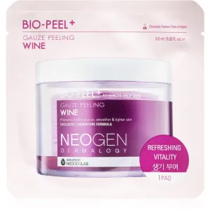 Neogen Dermalogy Bio-Peel+ Gauze Peeling Wine disques exfoliants visage pour lisser la peau et réduire les pores 8 pcs
