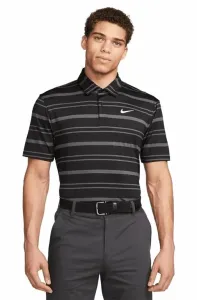 Nike Dri-Fit Tour Mens Striped Golf Polo Black/Anthracite/White L