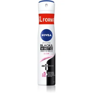 NIVEA Black & White Invisible Clear spray anti-transpirant pour femme 200 ml