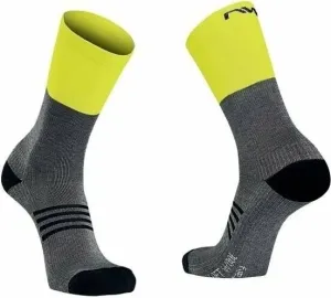 Northwave Extreme Pro High Sock Grey/Yellow Fluo L Chaussettes de cyclisme