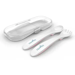 Nuvita Spoon and fork set couverts dans une boîte Pastel pink 2 pcs