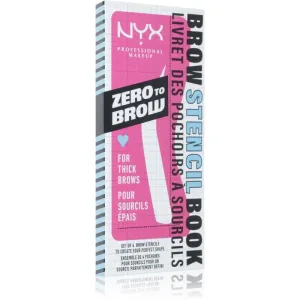 NYX Professional Makeup Zero To Brow Stencil Book pochoirs sourcils 02 Thick 4 pcs