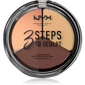 NYX Professional Makeup 3 Steps To Sculpt palette contouring teinte 03 Medium 15 g