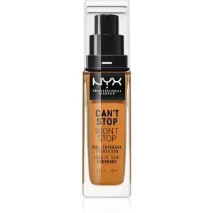 NYX Professional Makeup Can't Stop Won't Stop Full Coverage Foundation fond de teint haute couvrance teinte 18 Deep Sable 30 ml