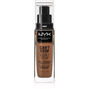 NYX Professional Makeup Can't Stop Won't Stop Full Coverage Foundation fond de teint haute couvrance teinte Mahogany 30 ml