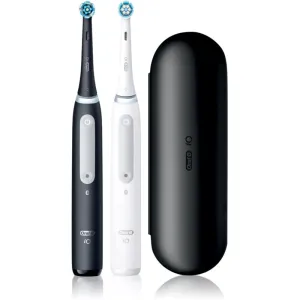 Oral B iO4 DUO brosse à dents électrique avec étui Black & White 2 pcs