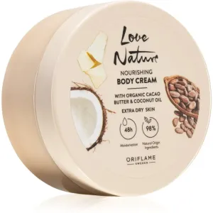 Oriflame Love Nature Cacao Butter & Coconut Oil crème pour le corps nourrissante pour un effet naturel 200 ml