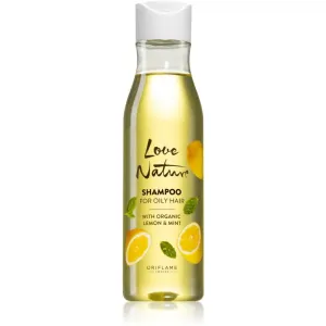 Oriflame Love Nature Organic Lemon & Mint shampoing nettoyant en profondeur pour cheveux gras 250 ml