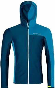 Ortovox Fleece Light Grid Hooded Jacket M Petrol Blue XL Sweat à capuche outdoor