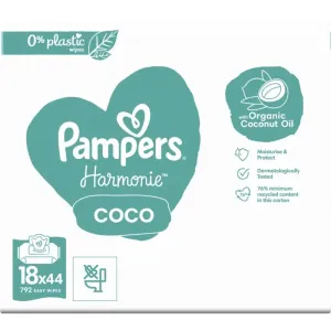 Pampers Harmonie Coconut Pure lingettes nettoyantes pour enfant 18x44 pcs