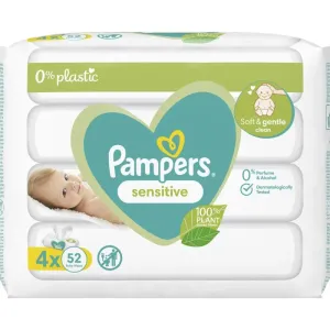 Pampers Sensitive Plastic Free lingettes nettoyantes pour enfant pour peaux sensibles 4x52 pcs