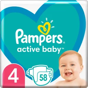 Pampers Active Baby Size 4 couches jetables 9-14 kg 58 pcs