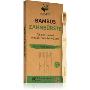 Pandoo Bamboo Toothbrush brosse à dents en bambou Medium Soft 4 pcs