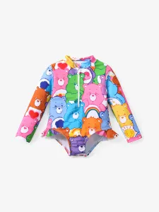 Bisounours bébé/tout-petit fille maillot de bain une pièce à manches longues imprimé ours