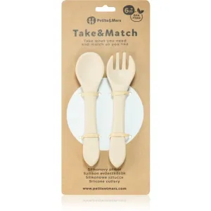 Petite&Mars Take&Match Silicone Cutlery couverts Desert Sand 6 m+ 2 pcs