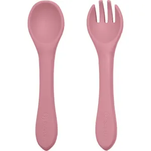 Petite&Mars Take&Match Silicone Cutlery couverts Dusty Rose 6 m+ 2 pcs