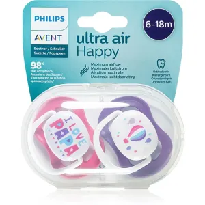 Philips Avent Soother Ultra Air Happy 6 - 18 m tétine Girl Balloons 2 pcs