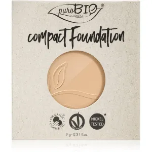 puroBIO Cosmetics Compact Foundation fond de teint compact poudré - recharge SPF 10 teinte 01 9 g