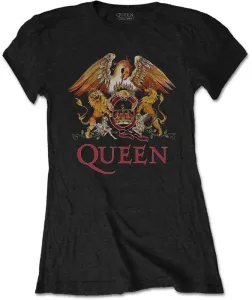 Queen T-shirt Classic Crest Black L