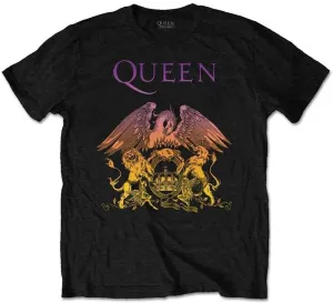 Queen T-shirt Gradient Crest Black L