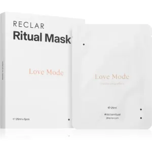 RECLAR Ritual Mask Love Mode Masque visage en tissu à usage unique pour tous types de peau 5 pcs