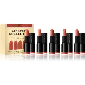 Revolution PRO Lipstick Collection rouge à lèvres satiné coffret cadeau teinte Nudes 5x3,2 g