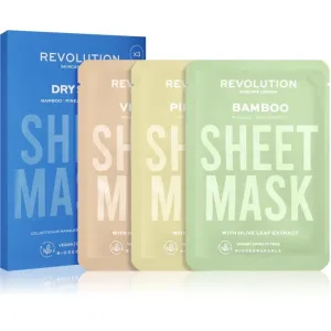 Revolution Skincare Biodegradable Dry Skin ensemble de masque en tissu pour peaux déshydratées et sèches 3 pcs