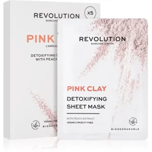 Revolution Skincare Pink Clay ensemble de masque en tissu 5 pcs
