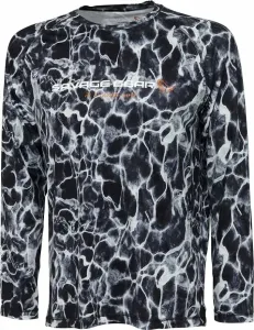 Savage Gear Tee Shirt Night UV Long Sleeve T-Shirt Black Waterprint 2XL
