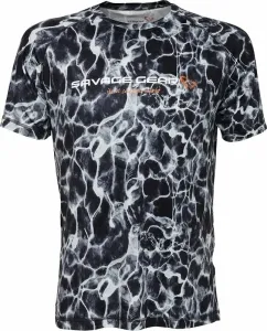 Savage Gear Tee Shirt Night UV T-Shirt Black Waterprint L