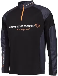 Savage Gear Tee Shirt Tournament Gear Shirt 1/2 Zip Black Ink 2XL