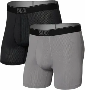 SAXX Quest 2-Pack Boxer Brief Black/Dark Charcoal II L Sous-vêtements de sport