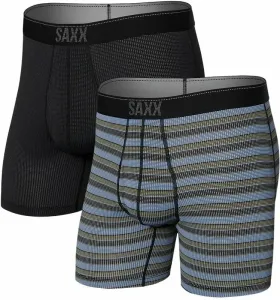 SAXX Quest 2-Pack Boxer Brief Sunrise Stripe/Black II 2XL Sous-vêtements de sport